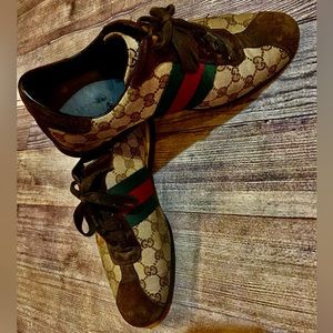 GUCCI Vintage GG Guccissima Monogram Multicolor Sneakers Size 9D